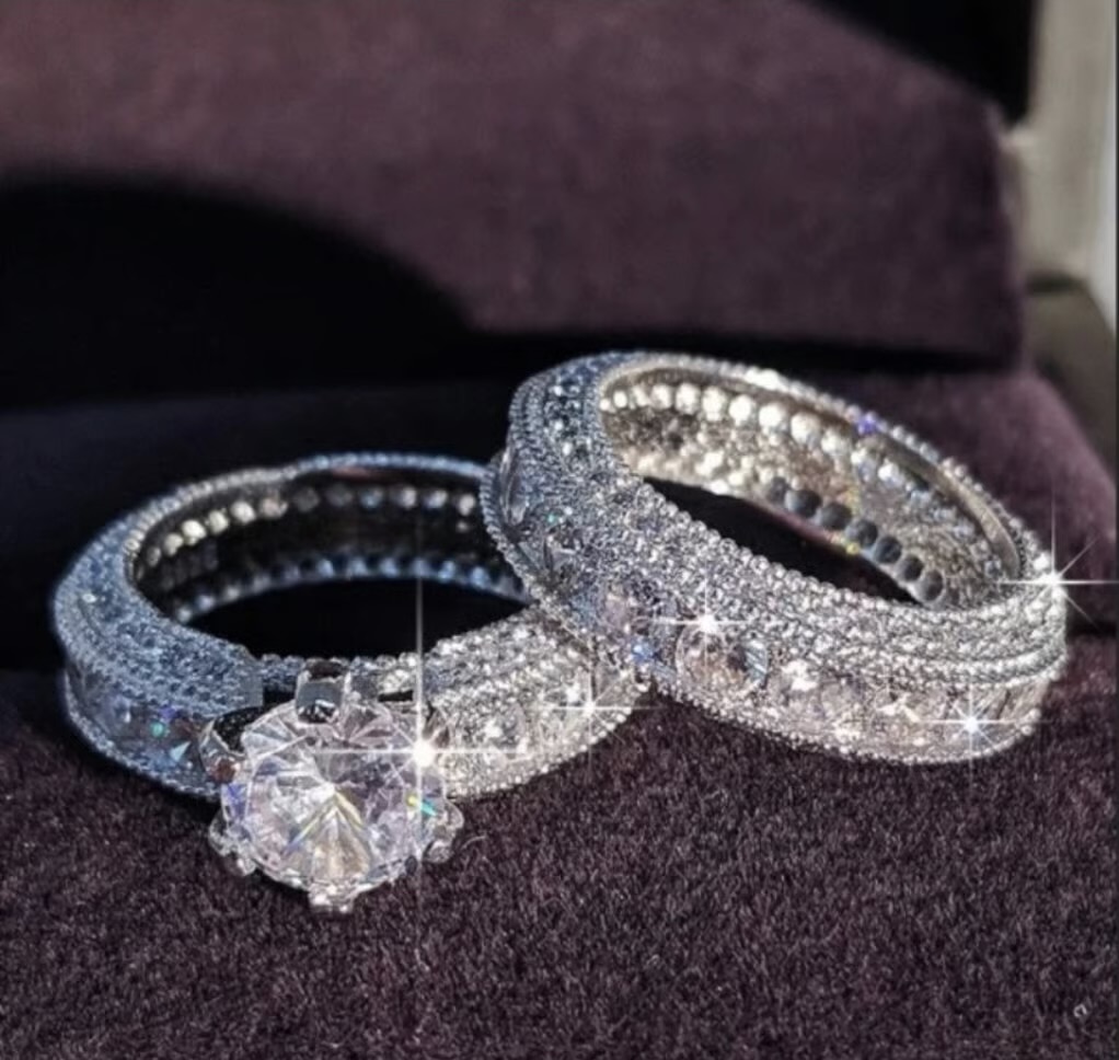 Diamond Engagement and Wedding Ring Set
