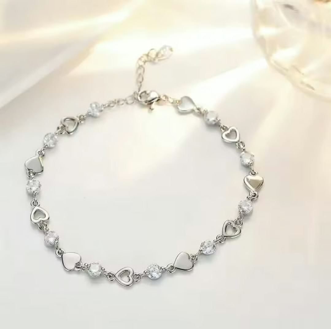 Heart and Crystal Bracelet