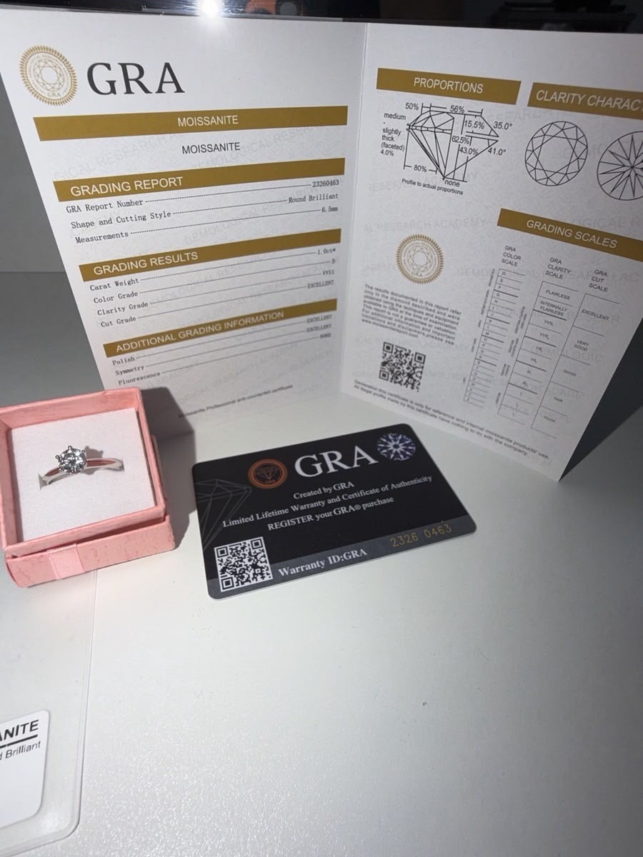 Moissanite Ring With Certificate
