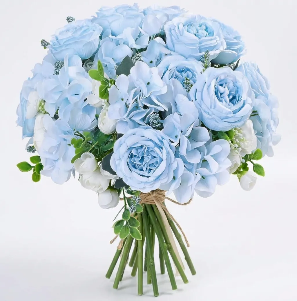 Artificial Peonies Flowers - Blue