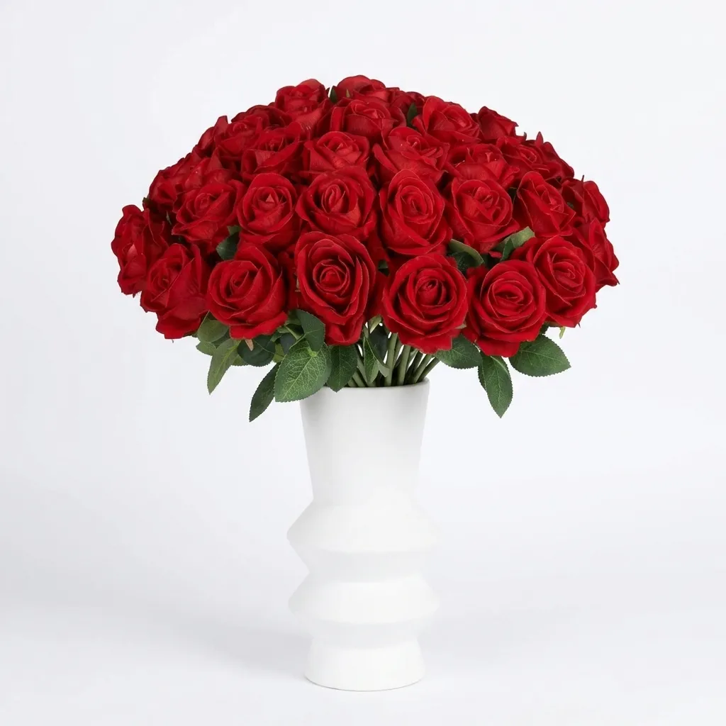 Artificial Rose Flower Bouquet - Red Roses