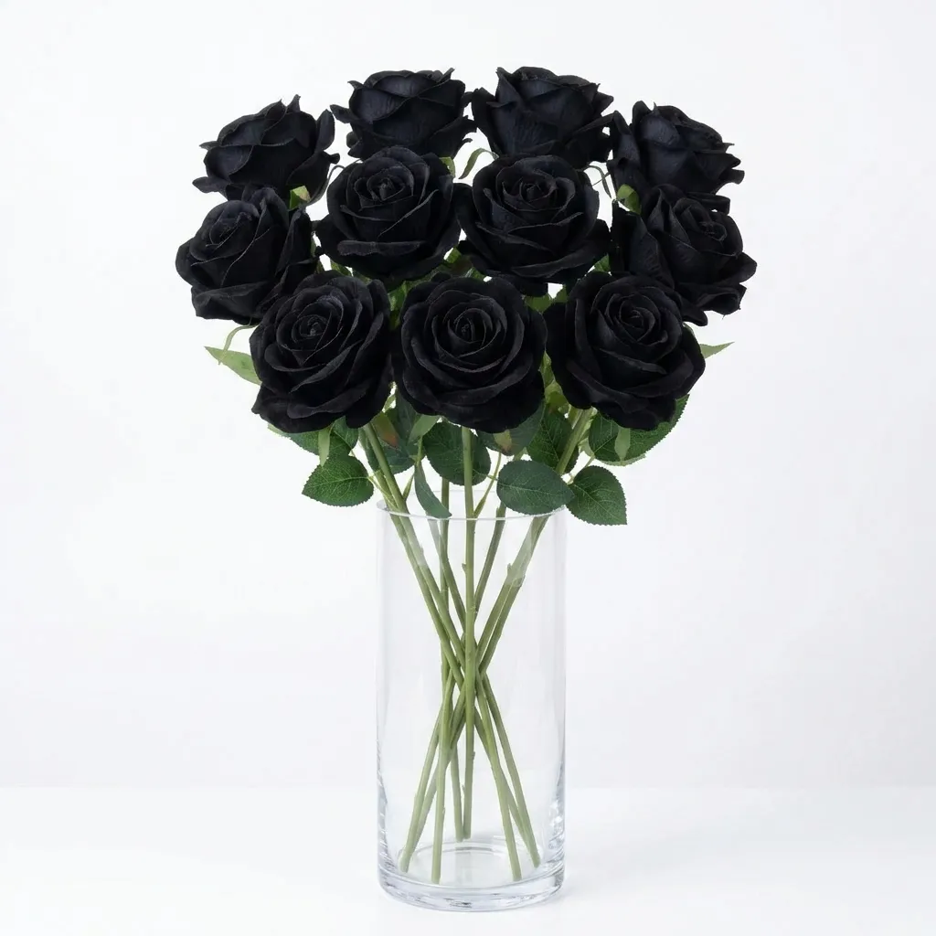 Artificial Rose Flowers - Black