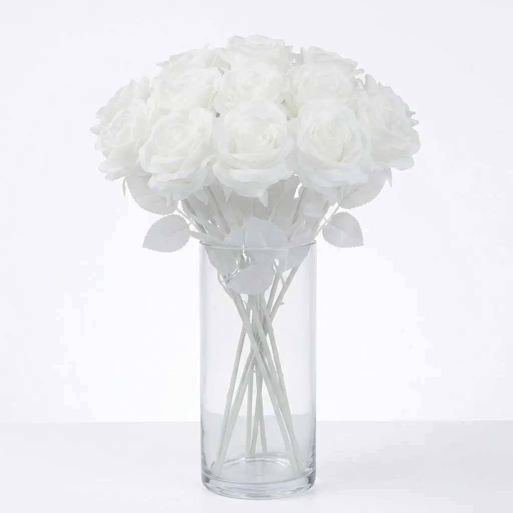 Artificial Rose Flowers - White