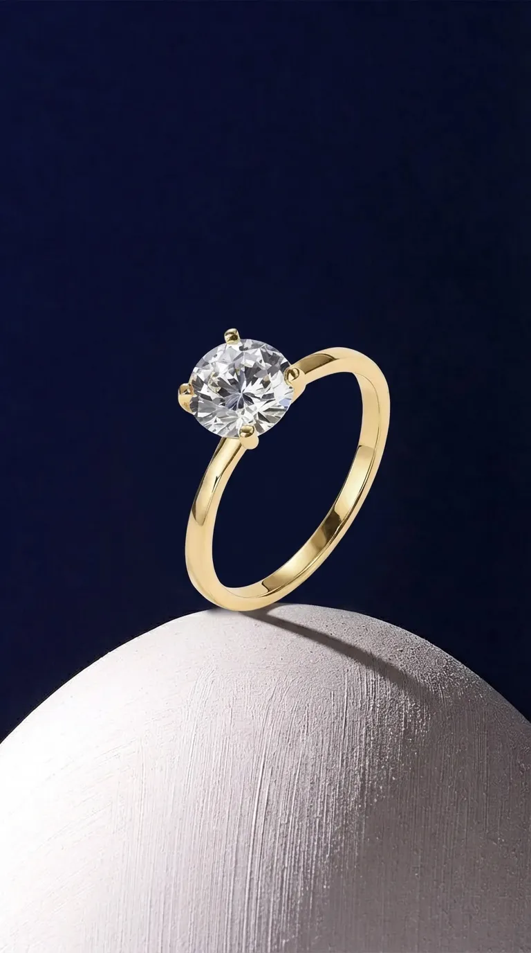 Female Engagement Ring 1.5 CT Moissanite - Yellow Gold