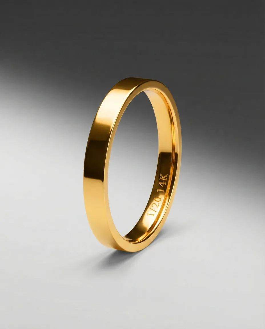 Female Stainless Band Ring - Gold
