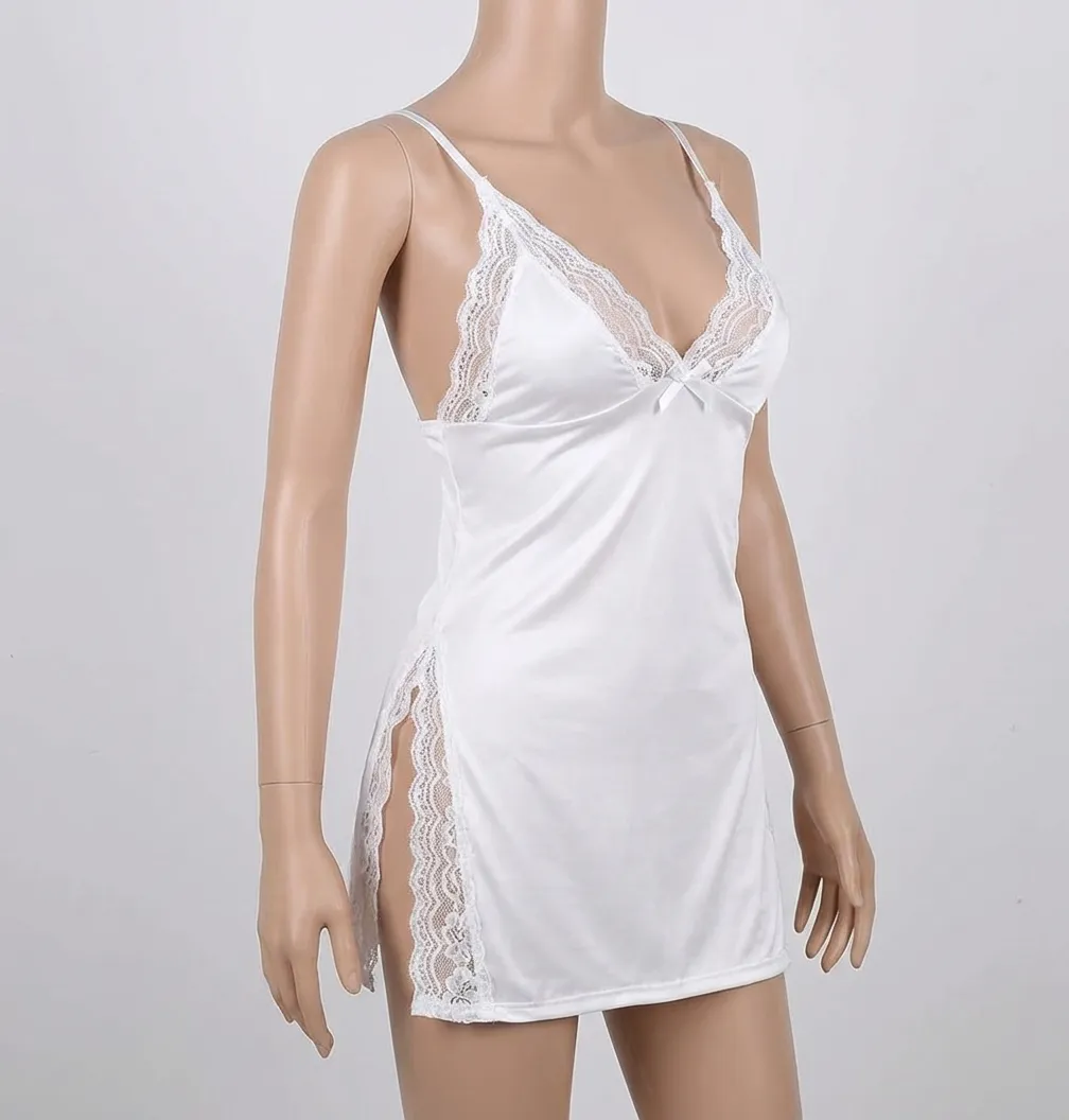 Lingerie Lace Nightgown - White